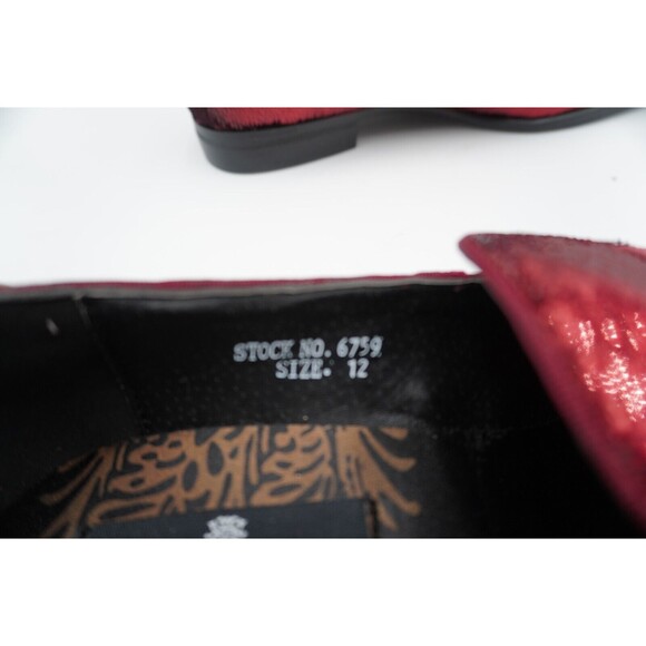 Men's Designer Loafer Shoes Red Sequin After Midnite 6759 Size 12 - Picture 6 of 8